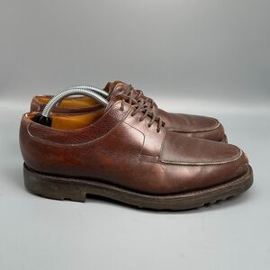 John Lobb Barros Mens 9 Dark Brown Leather Derby Shoes Lace-Up Low Top Casual